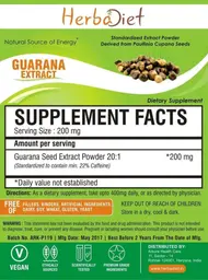 Label for Guarana Extract