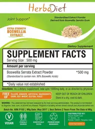 Label for Extra Strength Boswellia Extract