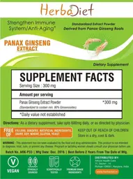 Label for Panax Ginseng Extract