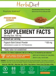 Label for Pygeum Bark Extract