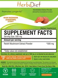 Label for Reishi Mushroom (Ganoderma) Extract