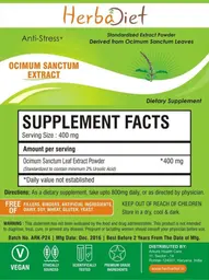 Label for Ocimum Sanctum Extract