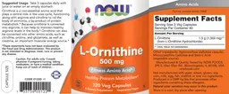 Label for L-Ornithine 500 mg