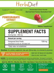 Label for Pomegranate Extract