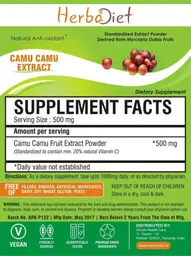 Label for Camu Camu Extract
