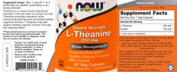Label for Double Strength L-Theanine 200 mg