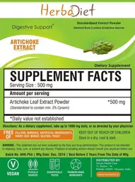 Label for Artichoke Extract