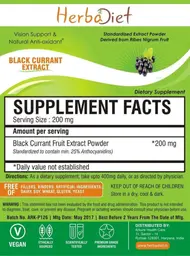Label for Black Currant Extract