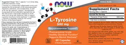 Label for L-Tyrosine 500 mg