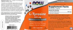 Label for L-Tyrosine 500 mg
