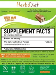 Label for Wild Yam Extract