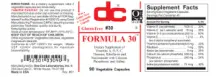 Label for Formula 30