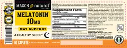 Label for Melatonin 10 mg