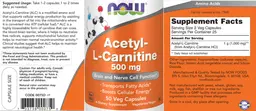 Label for Acetyl-L Carnitine 500 mg