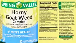 Label for Horny Goat Weed Complex