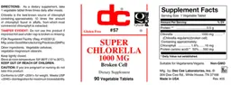 Label for Super Chlorella 1000 mg