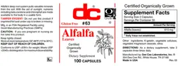 Label for Alfalfa Leaves