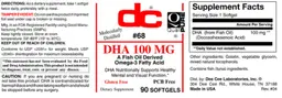 Label for DHA 100 mg
