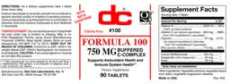 Label for Formula 100