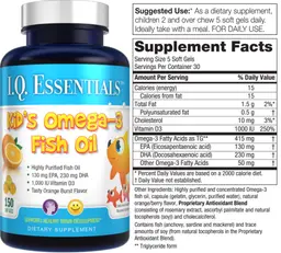 Label for Kid's Omega-3 Fish Oil Tasty Orange Burst Flavor