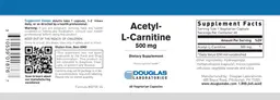 Label for Acetyl L-Carnitine 500 mg