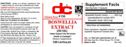 Label for Boswellia Extract 250 mg