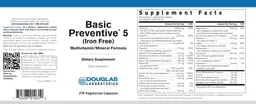 Label for Basic Preventive 5 (Iron Free)