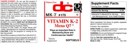 Label for Vitamin K-2 Mena Q7