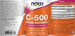 Label for C-500 Calcium Ascorbate-C