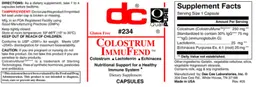 Label for Colostrum ImmuFend