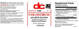 Label for Colostrum with Beta Glucan