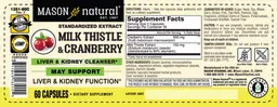 Label for Milk Thistle & Cranberry