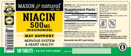 Label for Niacin 500 mg