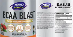 Label for BCAA Blast Natural Raspberry