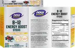 Label for B-12 Energy Boost Sticks Tart Berry