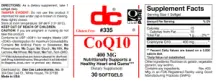 Label for CoQ10 400 mg