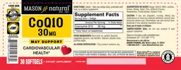 Label for CoQ10 30 mg