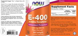 Label for E-400 d-alpha Tocopheryl
