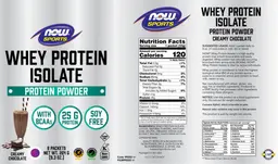 Label for Whey Protein Isolate Creamy Chocolate
