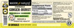 Label for Ginger-Burst Zesty Ginger Flavor