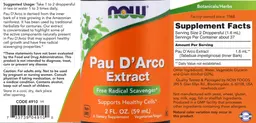 Label for Pau D'Arco Extract