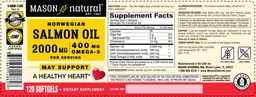 Label for Norwegian Salmon Oil 2000 mg
