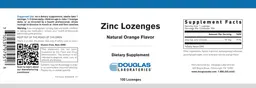 Label for Zinc Lozenges Natural Orange Flavor