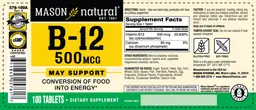 Label for B-12 500 mcg