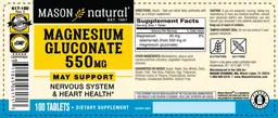Label for Magnesium Gluconate 550 mg