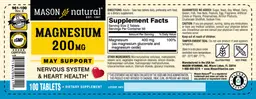 Label for Magnesium 200 mg