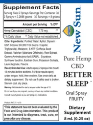 Label for CBD Better Sleep Fruity