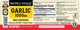 Label for Garlic 1000 mg