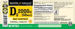 Label for D3 2000 IU (50 mcg)
