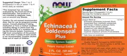 Label for Echinacea & Goldenseal Plus